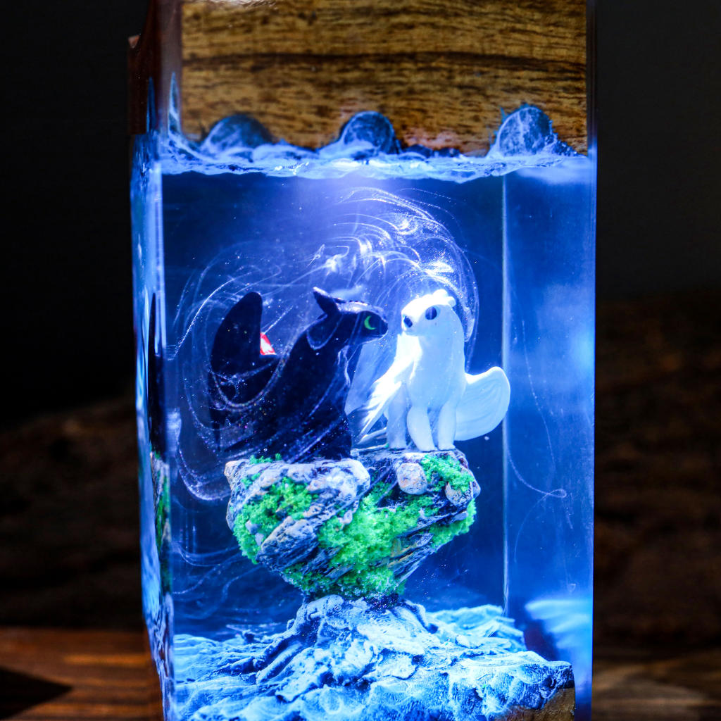 Toothless and Light Fury Lamp Ver 4 – Egoartbyvan