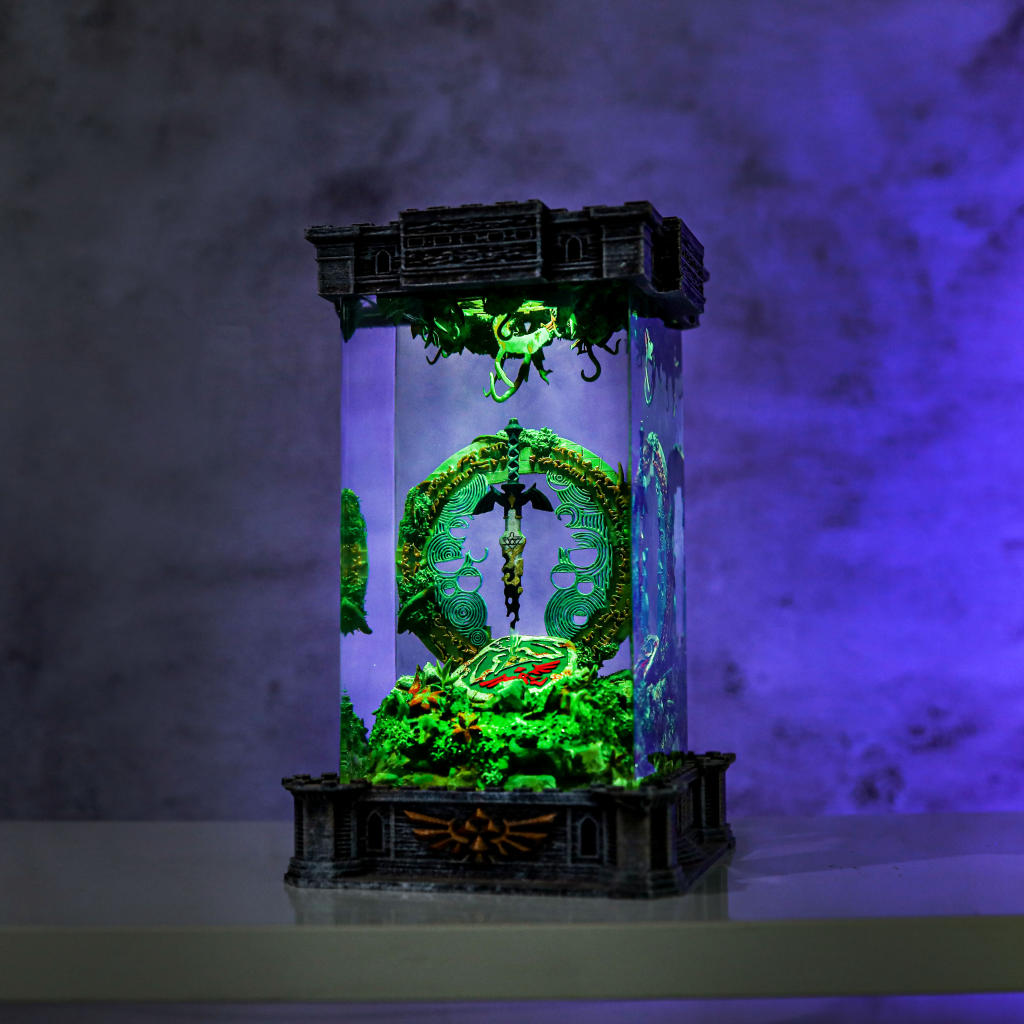 Zelda Shield And Master Sword Diorama Lamp – Egoartbyvan