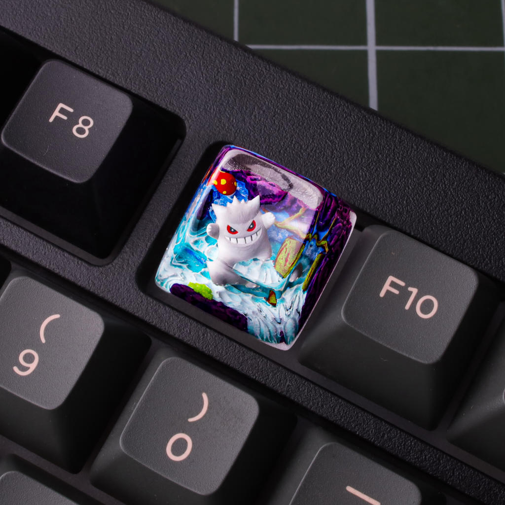 Creepy White Gengar Pokémon Keycap