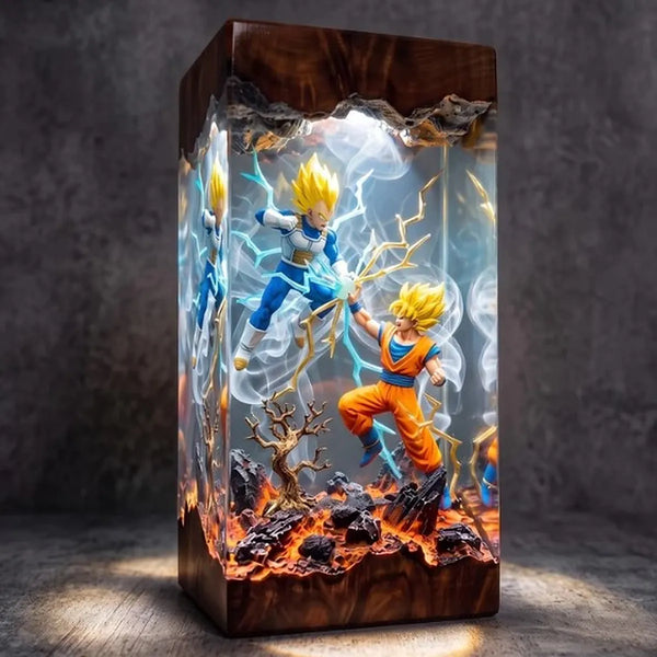 Handmade Dragon Ball Broly Epoxy Lamp – Goku vs Broly Night Light