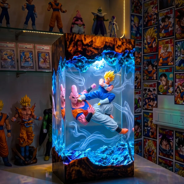 Handmade Dragon Ball Broly Epoxy Lamp – Goku vs Broly Night Light