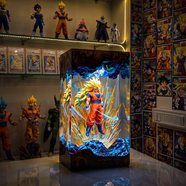 Handmade Dragon Ball Broly Epoxy Lamp – Goku vs Broly Night Light