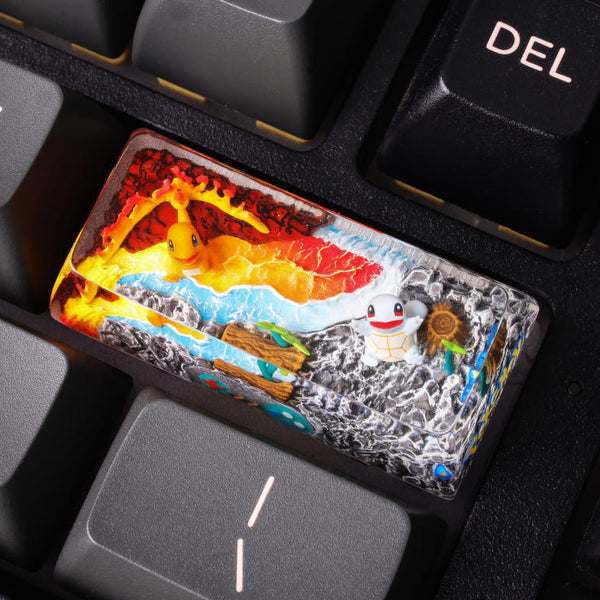 Pikachu & Squirtle Pokémon Shift Keycap