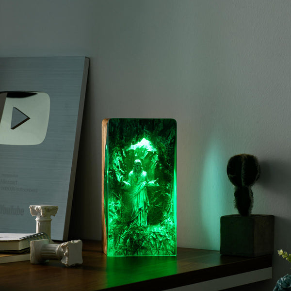 Jesus Resin Wood Night Lights & Headphone Stand