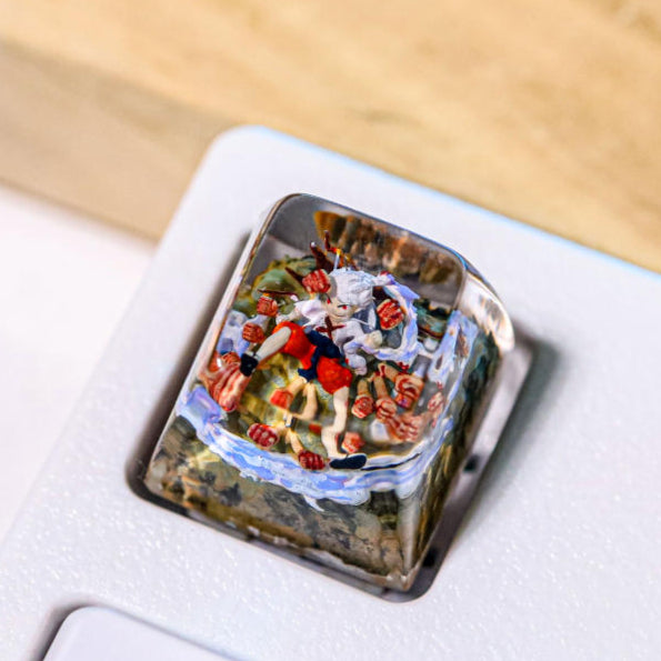 Key Cap Rasin One Piace Luffy One Piece White Hair Artisan Keycap – Egoartbyvan