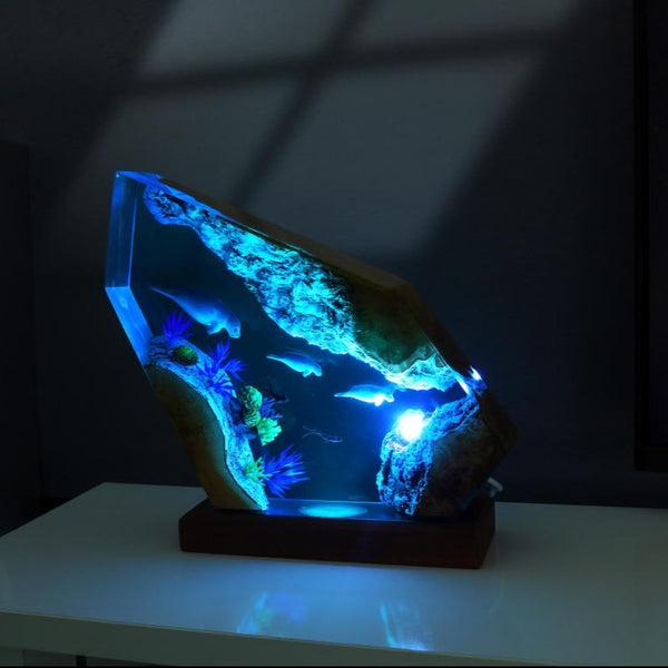 Seal Swimming Epoxy Lamp