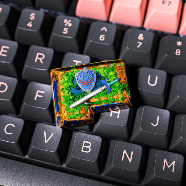 Zelda Hylian Shield and Master Sword Shift/Enter Keycap