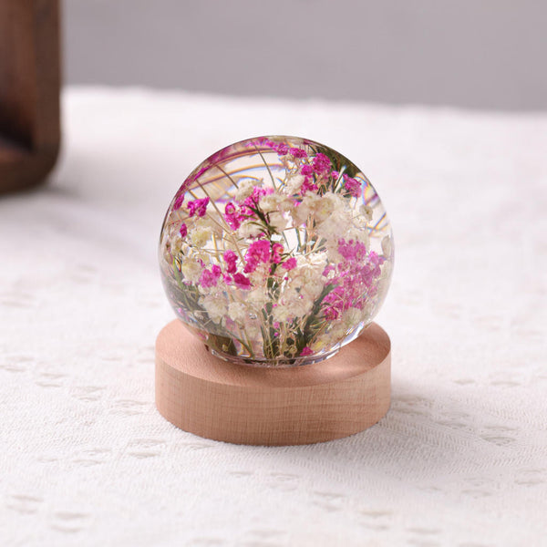 Baby's Breath Flower in Glass Night Lamp