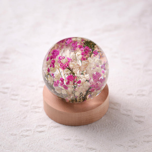 Baby's Breath Flower in Glass Night Lamp