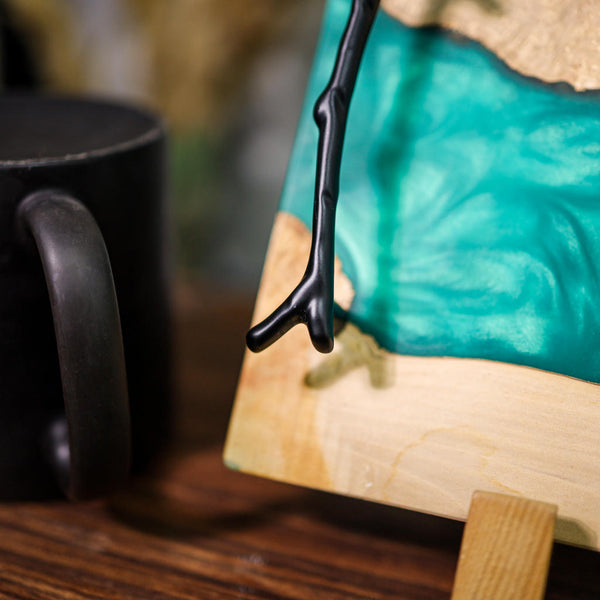 Blue Walnut Epoxy Resin Cheese Tray