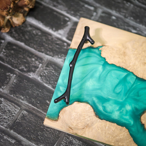 Blue Walnut Epoxy Resin Cheese Tray