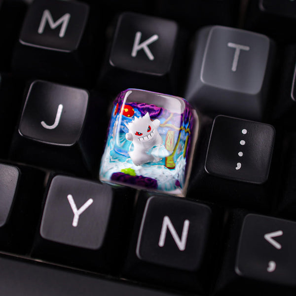Creepy White Gengar Pokémon Keycap