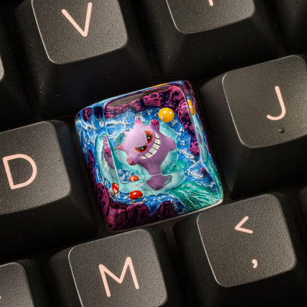 Creepy White Gengar Pokémon Keycap