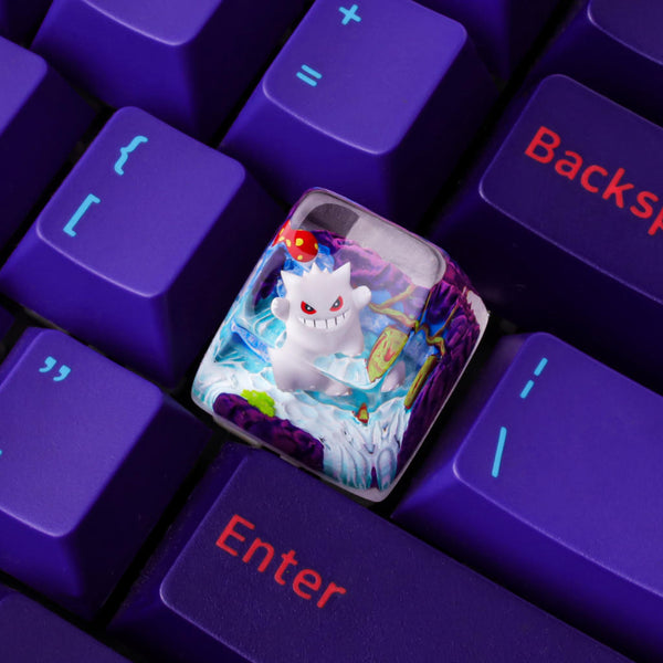 Creepy White Gengar Pokémon Keycap