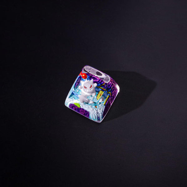 Creepy White Gengar Pokémon Keycap