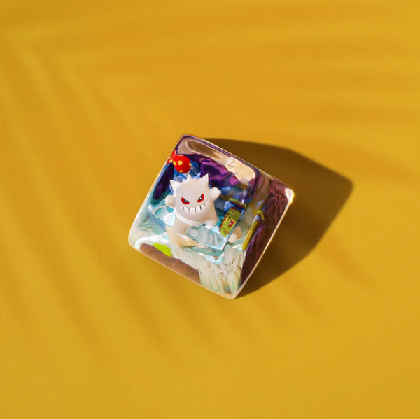 Creepy White Gengar Pokémon Keycap