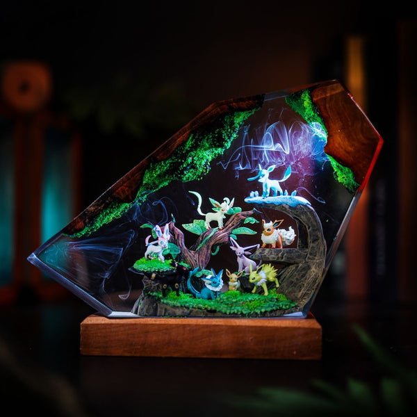 Eevee Evolution Family Pokémon Epoxy Resin Lamp
