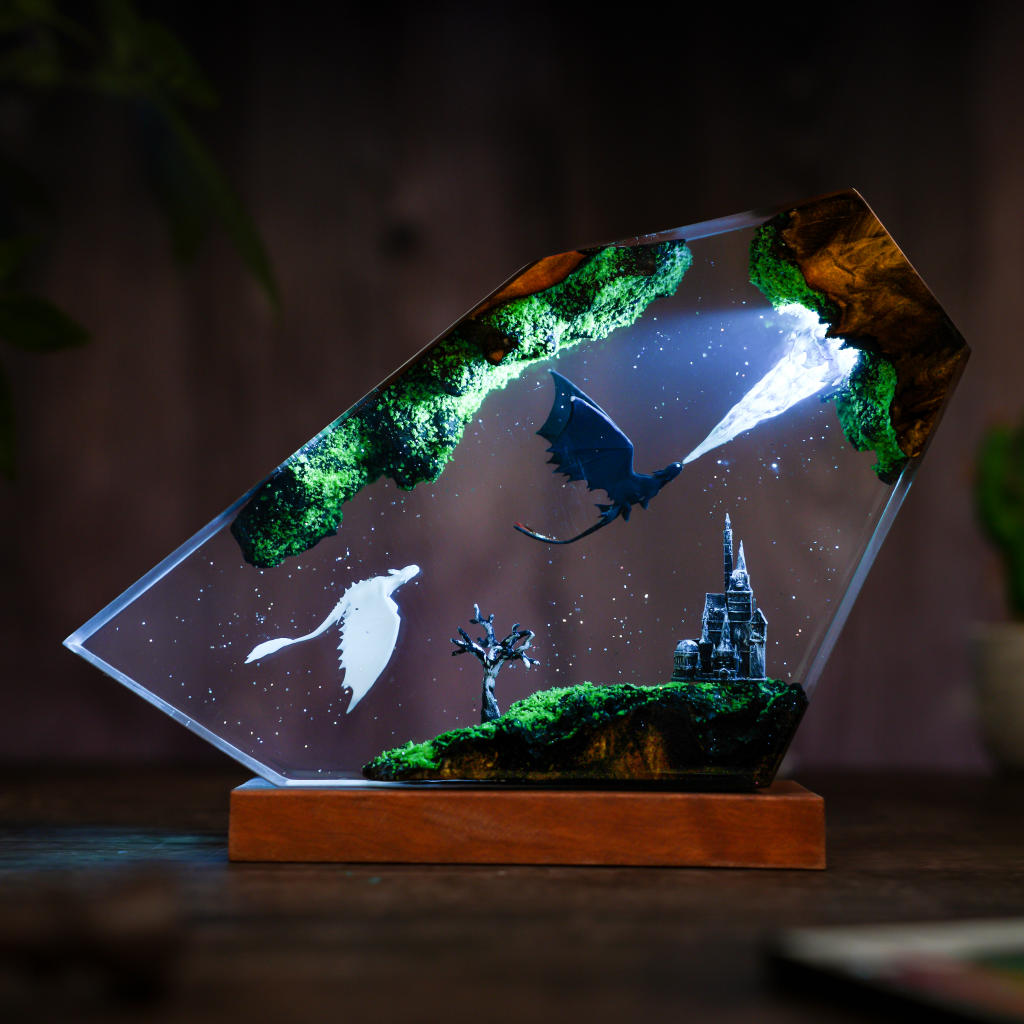 Flying Toothless and Light Fury Lamp Ver 2
