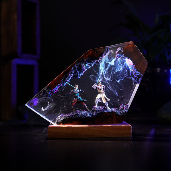 Star Wars Battle of the Heroes Wood and Resin Lamp