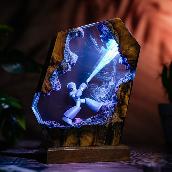Mega Man Blue Bomber Epoxy Lamp