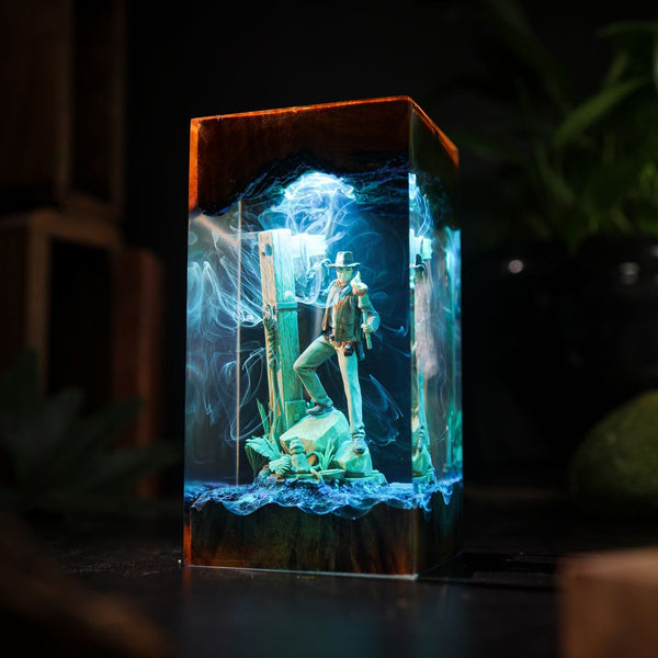 Indiana Jones and the Great Circle Epoxy Wood Lamp