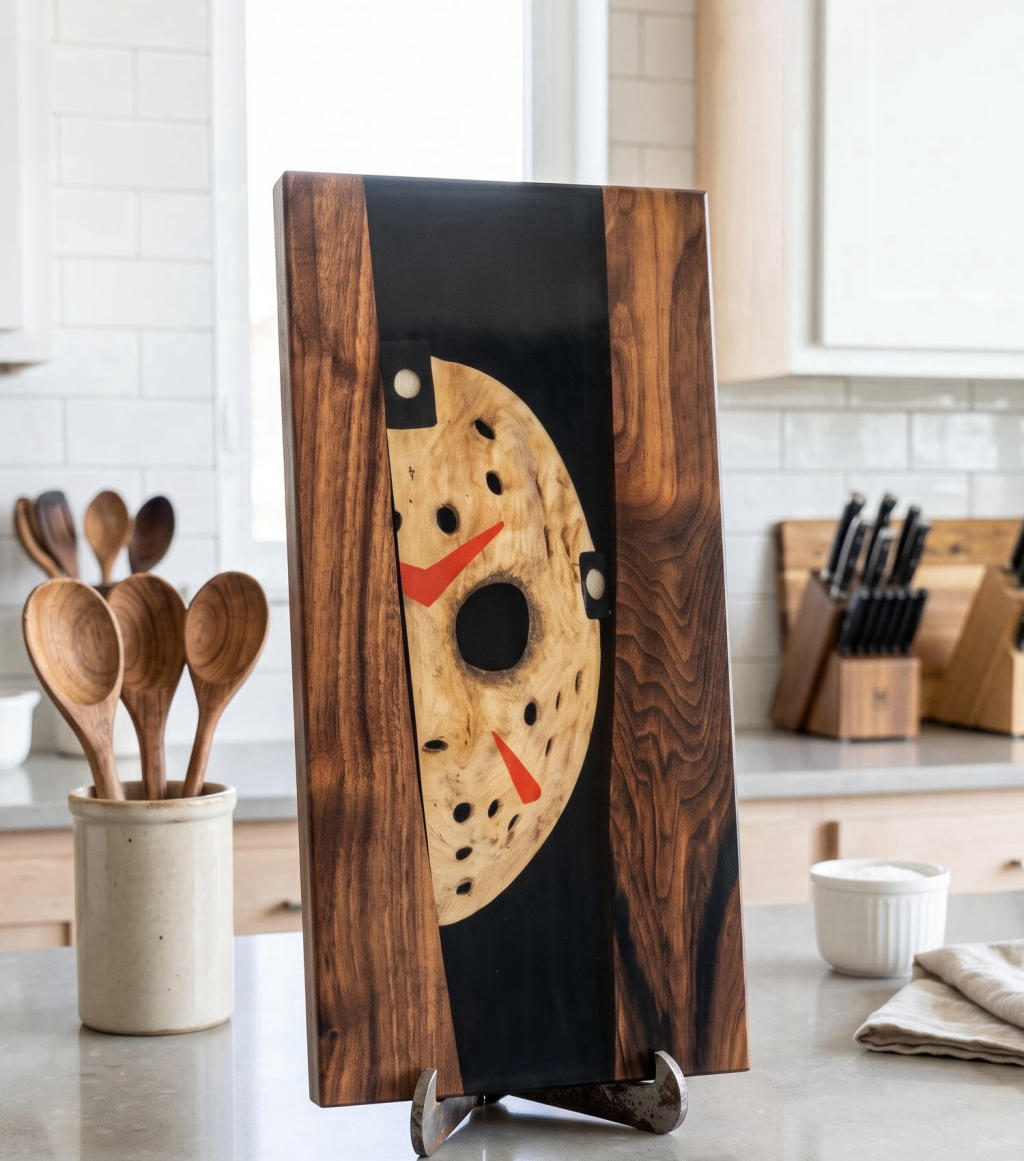 Jason Voorhees Mask Halloween Serving Board