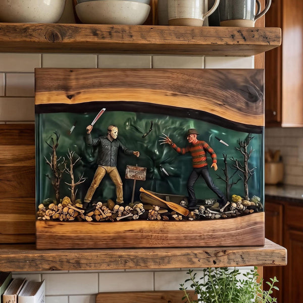 Jason Voorhees vs. Freddy Krueger Halloween Serving Board