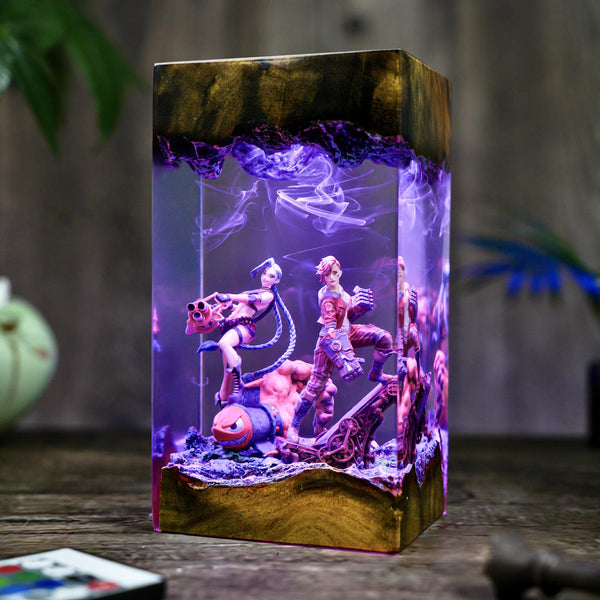 Jinx and Vi Arcane League of Legends Lamp
