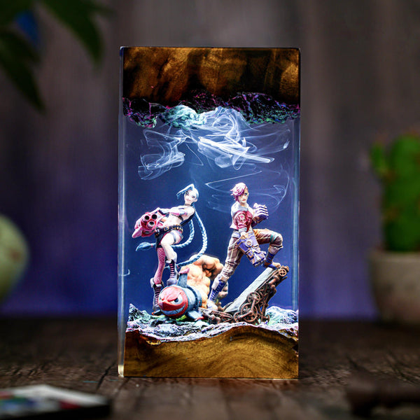 Jinx and Vi Arcane League of Legends Lamp