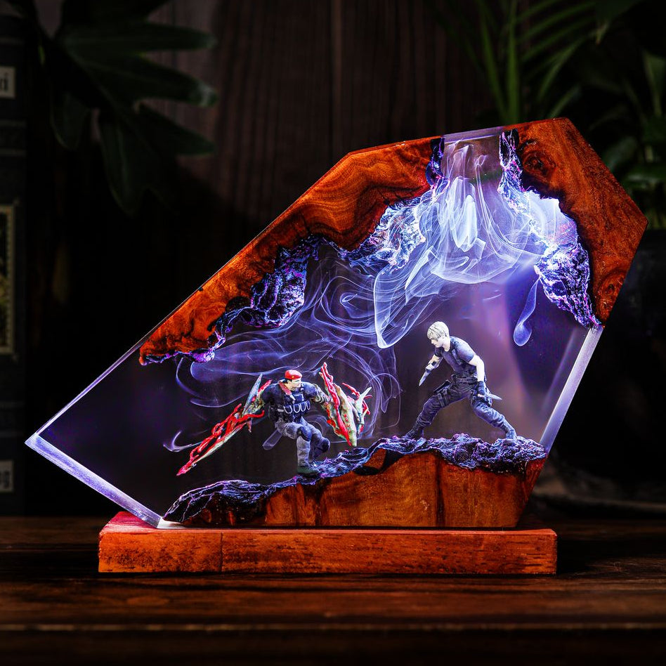 Leon S. Kennedy vs Mutated Jack Krauser Resident Evil Lamp