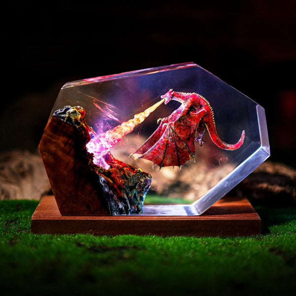 Meleys Dragon Breathing Fire Lamp