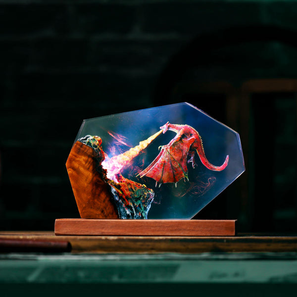 Meleys Dragon Breathing Fire Lamp