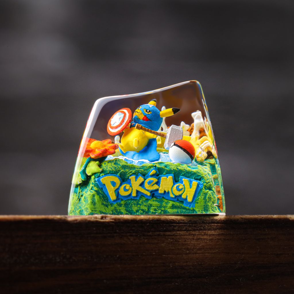 Pikachu Captain America Pokémon Keycap