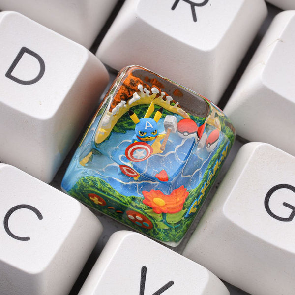 Pikachu Captain America Pokémon Keycap