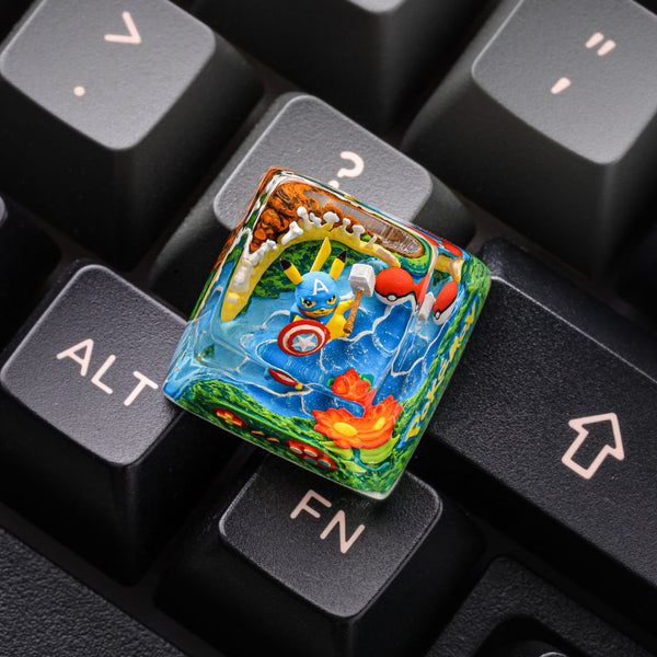 Pikachu Captain America Pokémon Keycap
