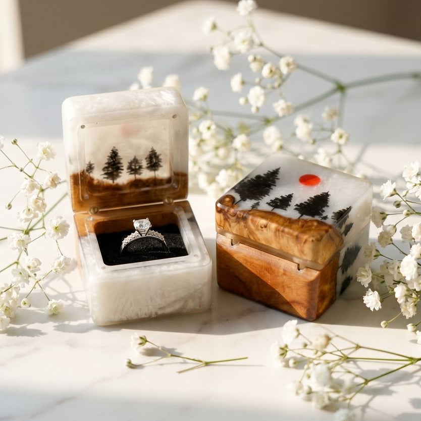 Pine Forest Engagement Ring Box