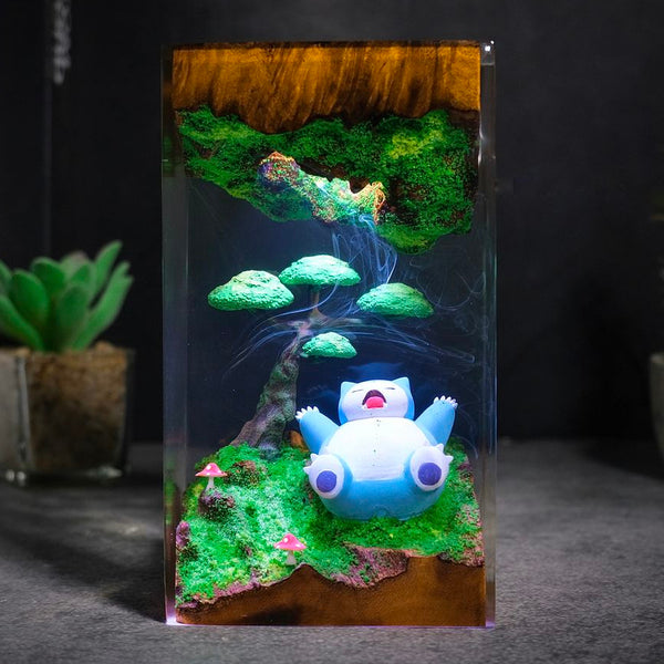 Sleeping Snorlax Under the Tree Pokémon Lamp