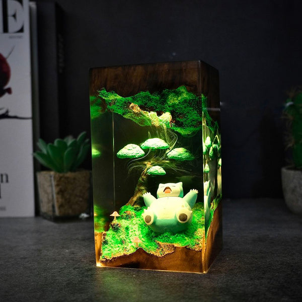 Sleeping Snorlax Under the Tree Pokémon Lamp