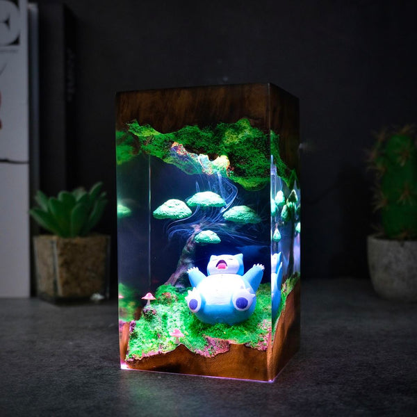 Sleeping Snorlax Under the Tree Pokémon Lamp
