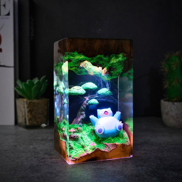 Sleeping Snorlax Under the Tree Pokémon Lamp