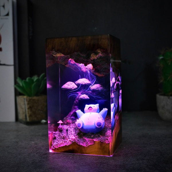 Sleeping Snorlax Under the Tree Pokémon Lamp