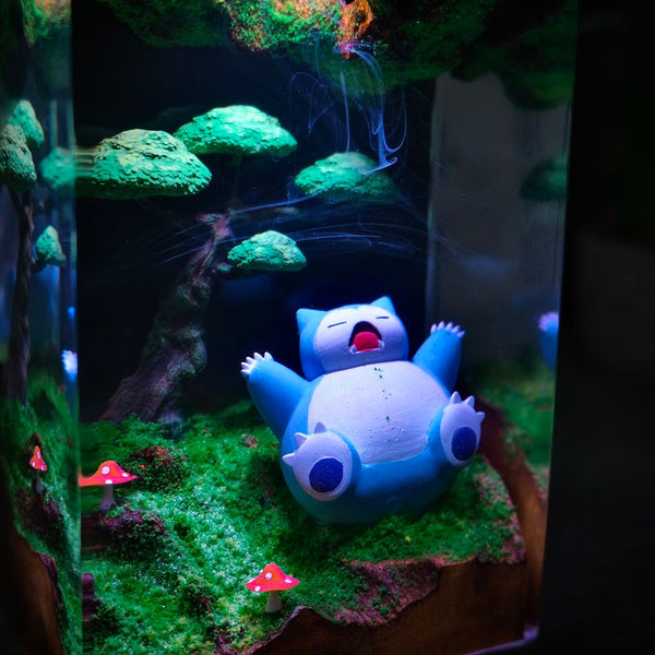 Sleeping Snorlax Under the Tree Pokémon Lamp