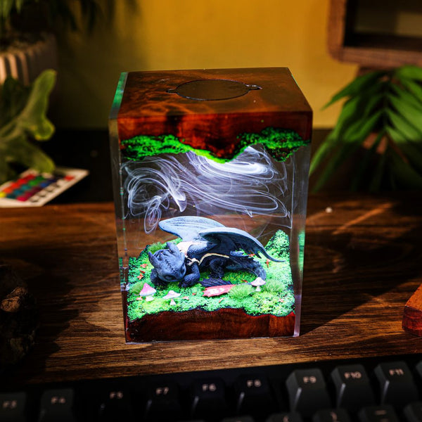 Handmade Sleeping Toothless Dragon Desk Lamp