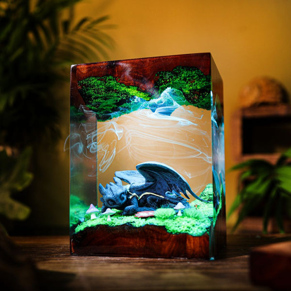 Sleeping Toothless Dragon Resin Night Lamp