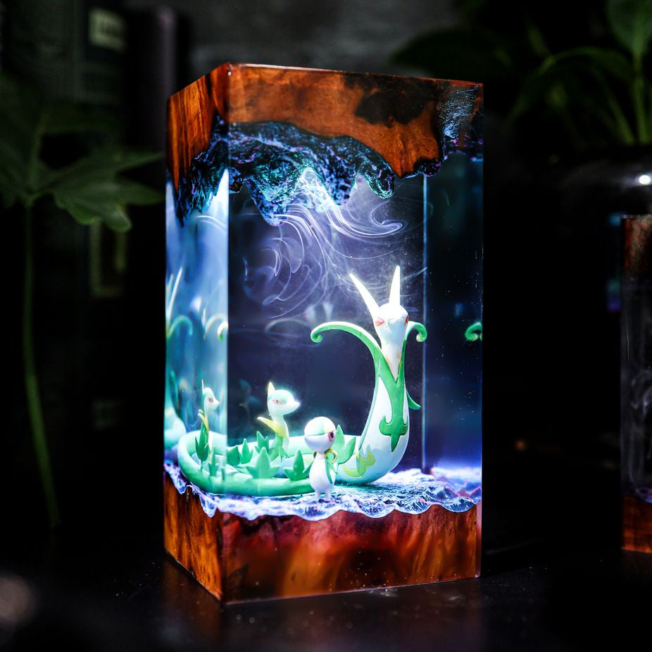 Snivy, Servine, and Serperior Pokémon Lamp