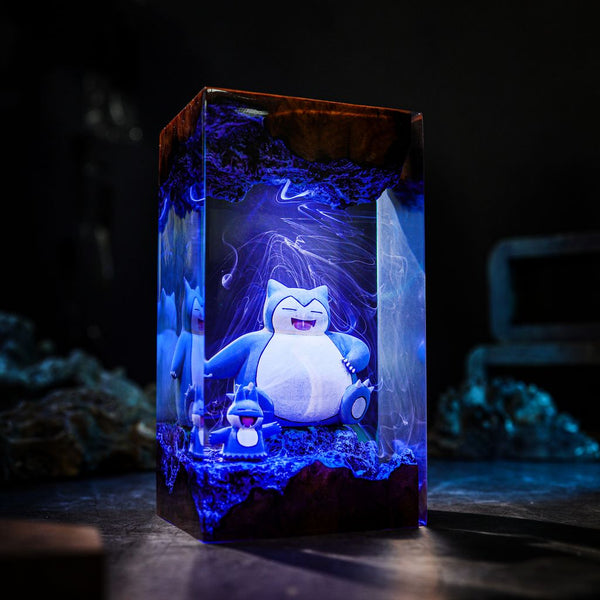 Snorlax and Munchlax Pokémon Resin Diorama