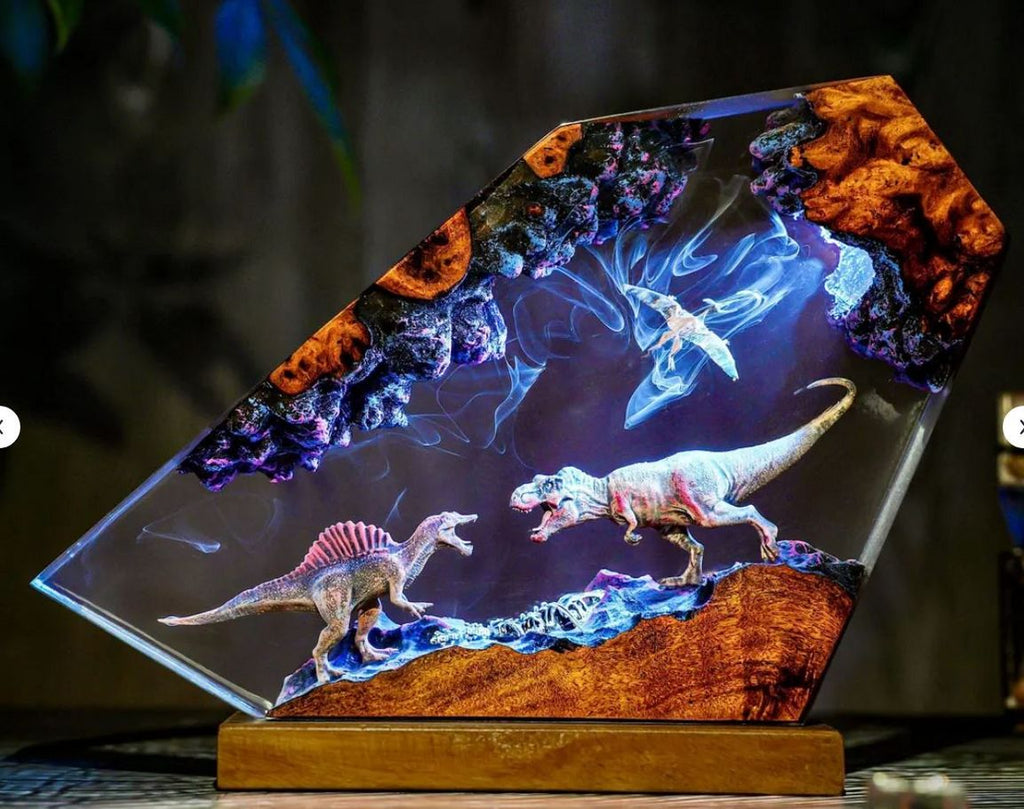 Spinosaurus and T-Rex Dinosaur Jurassic Lamp