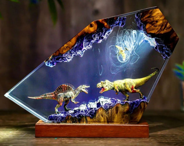 Spinosaurus and T-Rex Dinosaur Jurassic Lamp