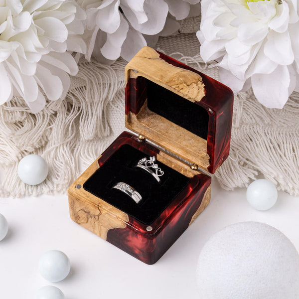 Square Resin Double Ring Box