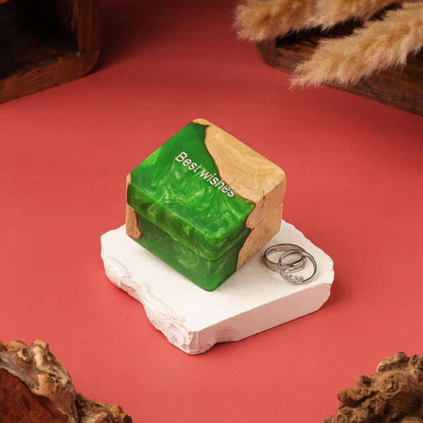 Square Resin Double Ring Box